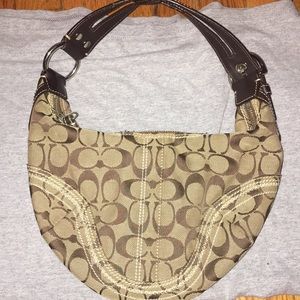 Brown Coach shoulder purse